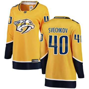 Breakaway Fanatics Branded Women's Fedor Svechkov Nashville Predators Home Jersey - Yellow