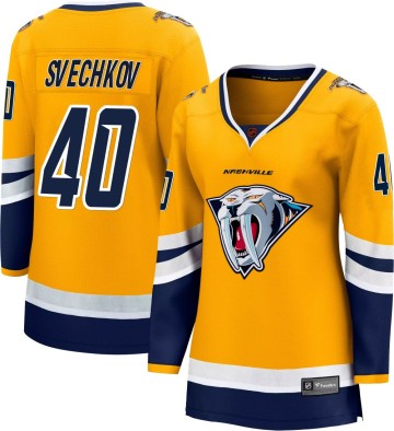 Breakaway Fanatics Branded Women's Fedor Svechkov Nashville Predators Special Edition 2.0 Jersey - Yellow