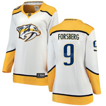 Breakaway Fanatics Branded Women's Filip Forsberg Nashville Predators Away Jersey - White