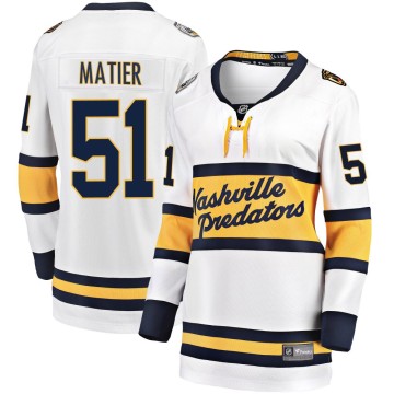 Breakaway Fanatics Branded Women's Jack Matier Nashville Predators 2020 Winter Classic Player Jersey - White