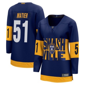 Breakaway Fanatics Branded Women's Jack Matier Nashville Predators 2022 Stadium Series Jersey - Navy