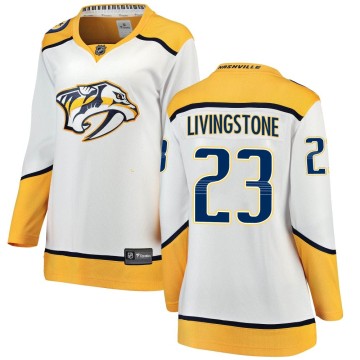 Breakaway Fanatics Branded Women's Jake Livingstone Nashville Predators Away Jersey - White