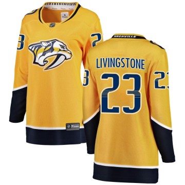 Breakaway Fanatics Branded Women's Jake Livingstone Nashville Predators Home Jersey - Yellow