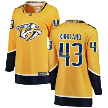 Breakaway Fanatics Branded Women's Justin Kirkland Nashville Predators Home Jersey - Yellow
