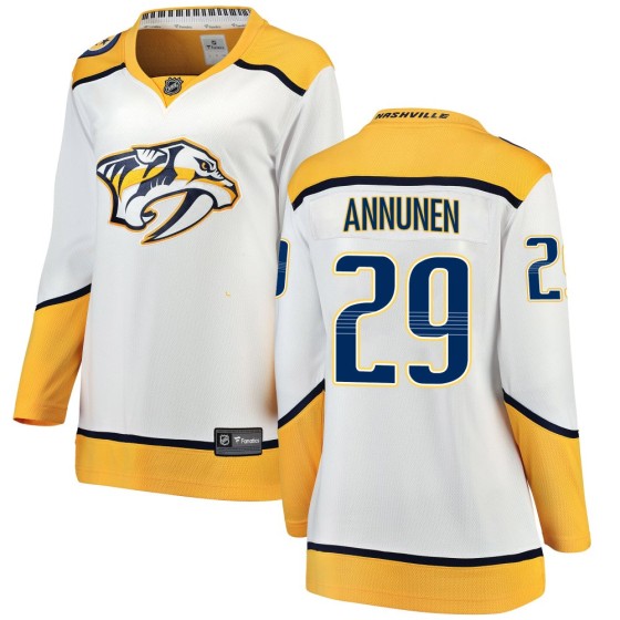 Breakaway Fanatics Branded Women's Justus Annunen Nashville Predators Away Jersey - White