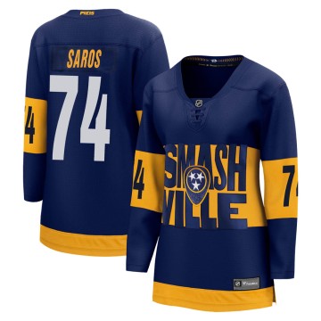 Breakaway Fanatics Branded Women's Juuse Saros Nashville Predators 2022 Stadium Series Jersey - Navy