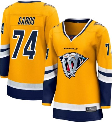 Breakaway Fanatics Branded Women's Juuse Saros Nashville Predators Special Edition 2.0 Jersey - Yellow