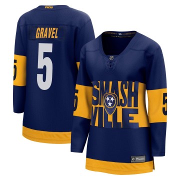 Breakaway Fanatics Branded Women's Kevin Gravel Nashville Predators 2022 Stadium Series Jersey - Navy