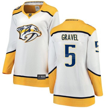 Breakaway Fanatics Branded Women's Kevin Gravel Nashville Predators Away Jersey - White