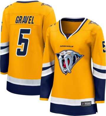 Breakaway Fanatics Branded Women's Kevin Gravel Nashville Predators Special Edition 2.0 Jersey - Yellow