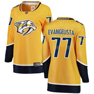 Breakaway Fanatics Branded Women's Luke Evangelista Nashville Predators Home Jersey - Yellow