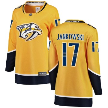 Breakaway Fanatics Branded Women's Mark Jankowski Nashville Predators Home Jersey - Yellow