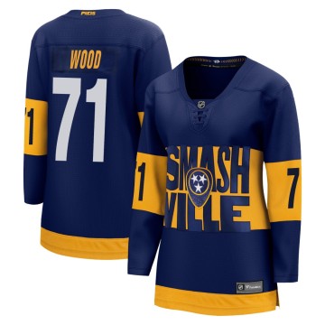 Breakaway Fanatics Branded Women's Matthew Wood Nashville Predators 2022 Stadium Series Jersey - Navy
