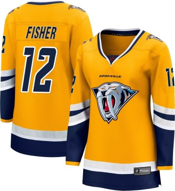 Breakaway Fanatics Branded Women's Mike Fisher Nashville Predators Special Edition 2.0 Jersey - Yellow