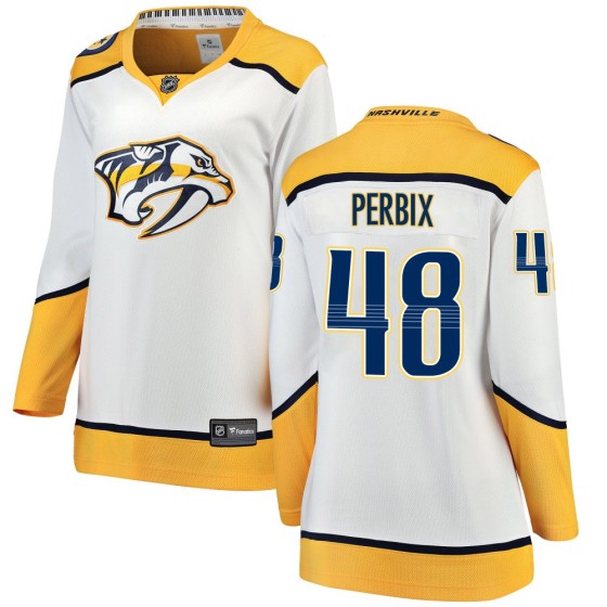 Breakaway Fanatics Branded Women's Nick Perbix Nashville Predators Away Jersey - White