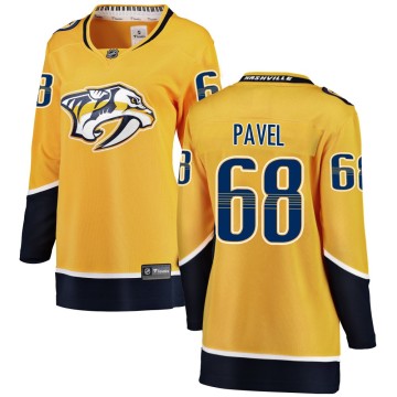 Breakaway Fanatics Branded Women's Ondrej Pavel Nashville Predators Home Jersey - Yellow
