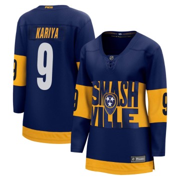 Breakaway Fanatics Branded Women's Paul Kariya Nashville Predators 2022 Stadium Series Jersey - Navy