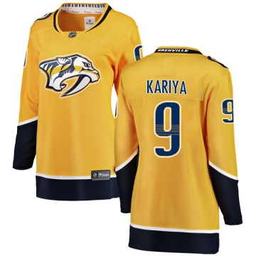 Breakaway Fanatics Branded Women's Paul Kariya Nashville Predators Home Jersey - Yellow