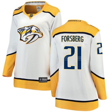 Breakaway Fanatics Branded Women's Peter Forsberg Nashville Predators Away Jersey - White