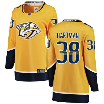 Breakaway Fanatics Branded Women's Ryan Hartman Nashville Predators Home Jersey - Yellow