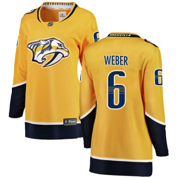Breakaway Fanatics Branded Women's Shea Weber Nashville Predators Home Jersey - Yellow