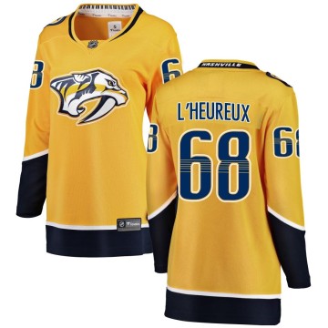 Breakaway Fanatics Branded Women's Zachary L'Heureux Nashville Predators Home Jersey - Yellow