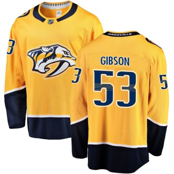Breakaway Fanatics Branded Youth Andrew Gibson Nashville Predators Home Jersey - Gold