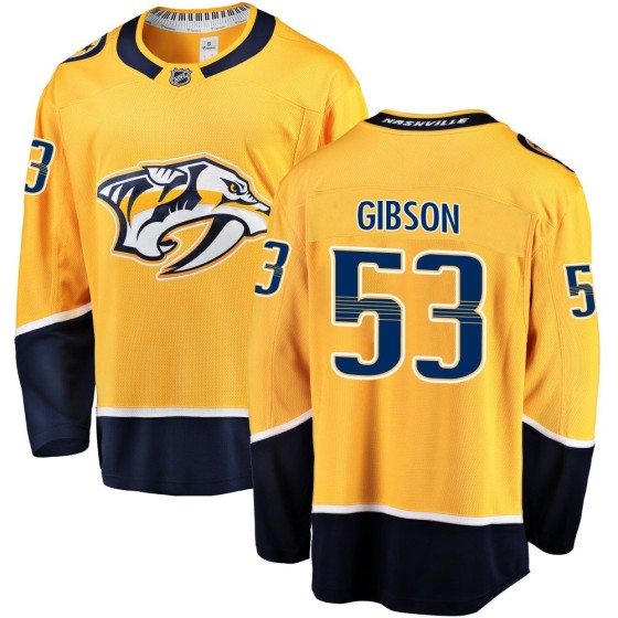 Breakaway Fanatics Branded Youth Andrew Gibson Nashville Predators Home Jersey - Gold