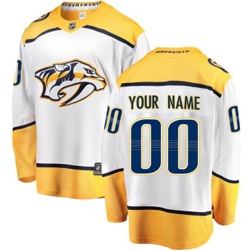 Breakaway Fanatics Branded Youth Custom Nashville Predators Custom Away Jersey - White