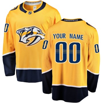 Breakaway Fanatics Branded Youth Custom Nashville Predators Custom Home Jersey - Gold