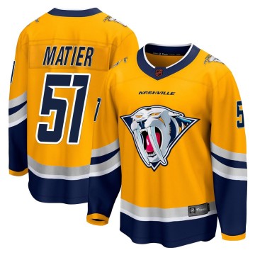 Breakaway Fanatics Branded Youth Jack Matier Nashville Predators Special Edition 2.0 Jersey - Yellow