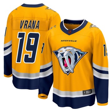 Breakaway Fanatics Branded Youth Jakub Vrana Nashville Predators Special Edition 2.0 Jersey - Yellow