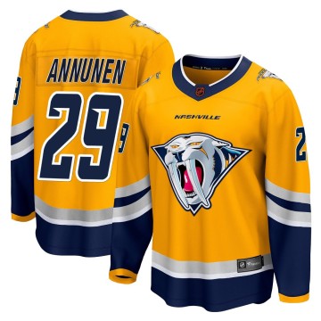 Breakaway Fanatics Branded Youth Justus Annunen Nashville Predators Special Edition 2.0 Jersey - Yellow