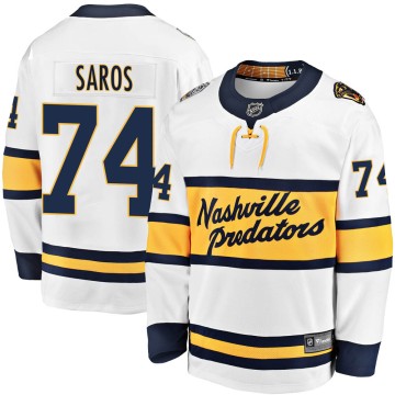 Breakaway Fanatics Branded Youth Juuse Saros Nashville Predators 2020 Winter Classic Jersey - White