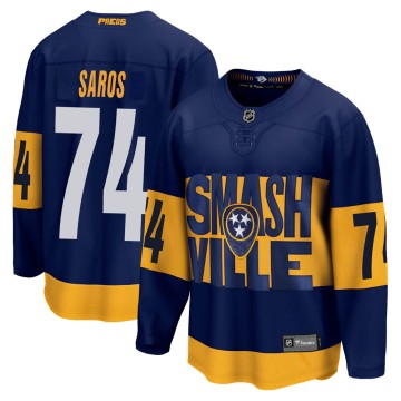 Breakaway Fanatics Branded Youth Juuse Saros Nashville Predators 2022 Stadium Series Jersey - Navy