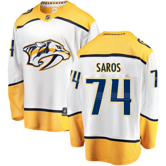 Breakaway Fanatics Branded Youth Juuse Saros Nashville Predators Away Jersey - White