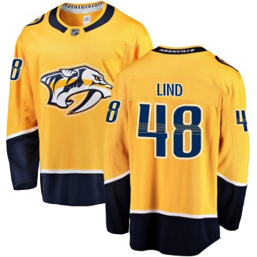 Breakaway Fanatics Branded Youth Kalan Lind Nashville Predators Home Jersey - Gold