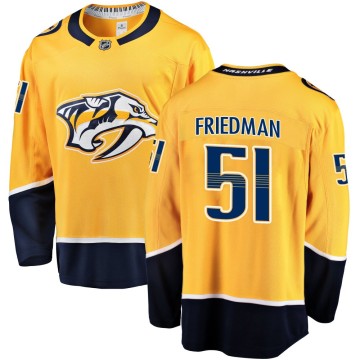 Breakaway Fanatics Branded Youth Mark Friedman Nashville Predators Home Jersey - Gold