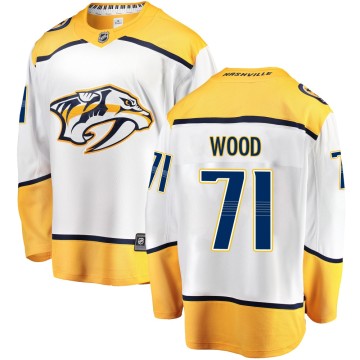 Breakaway Fanatics Branded Youth Matthew Wood Nashville Predators Away Jersey - White