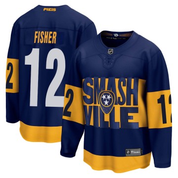 Breakaway Fanatics Branded Youth Mike Fisher Nashville Predators 2022 Stadium Series Jersey - Navy