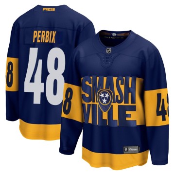 Breakaway Fanatics Branded Youth Nick Perbix Nashville Predators 2022 Stadium Series Jersey - Navy