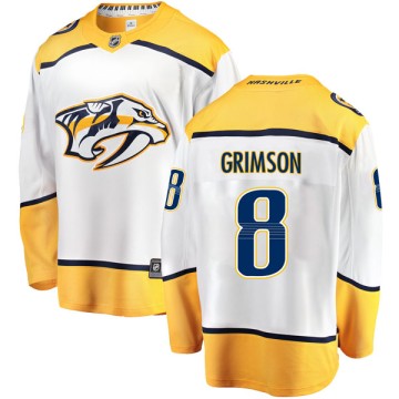 Breakaway Fanatics Branded Youth Stu Grimson Nashville Predators Away Jersey - White