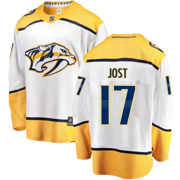 Breakaway Fanatics Branded Youth Tyson Jost Nashville Predators Away Jersey - White