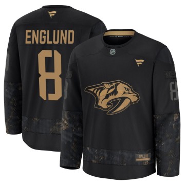 Premium Fanatics Men's Andreas Englund Nashville Predators 2024 Military Appreciation Practice Jersey - Black