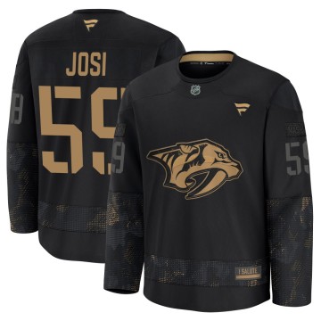 Premium Fanatics Men's Roman Josi Nashville Predators 2024 Military Appreciation Practice Jersey - Black