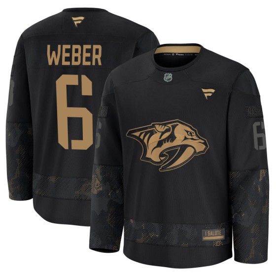 Premium Fanatics Men's Shea Weber Nashville Predators 2024 Military Appreciation Practice Jersey - Black